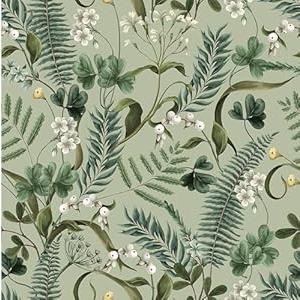 Peel and Stick Wallpaperr Green Leaves Wall Paper 16.1''X78.7'' Floral Contact Paper Removable Self-Adhesive Wallpaper Decorative Shelf Drawer Liner Roll Waterproof