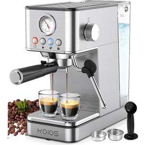 KOIOS Espresso Machines, Upgraded 1200W Espresso Maker with Foaming Steam Wand, 20 Bar Semi-Automatic Steam Espresso Coffee Maker for home, Cappuccino & Latte Machine with 58oz Removable Water Tank
