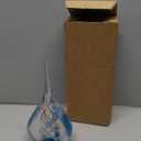 Blown glass sculpture, multi-color transparent glass art teardrop statue, unique ocean theme decoration for office, bookshelf, dresser, living room coffee table, fireplace countertop decoration