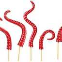 7pcs Octopus Tentacle Plant Stakes, Glow in The Dark House Plant Decorative Accessories Set of 7 Sea Monster Tentacles Garden Decorative Stakes for Planter Plant Pots Decor Decoration (Red)