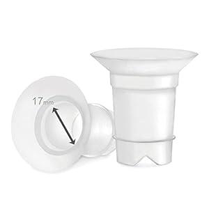 Maymom Flange Inserts 17 mm for Medela, Spectra 24 mm Shields/ Flanges, Momcozy/ Willow Wearable Cup. Compatible with Medela Freestyle, Harmony to Reduce 24mm Nipple Tunnel Down to 17 mm; 2pc/ Each