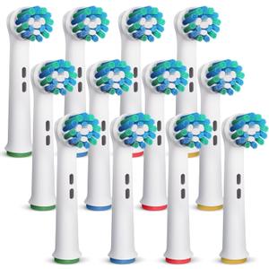 Replacement Toothbrush Heads Compatible with Oral B Braun 12 Pcs Professional Electric Toothbrush Heads Brush Heads Replacement for Heads Refill Pro 500/1000/1500/3000/3757/5000/7000/7500/8000
