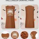 Summer Sundress for Women Graphic Mini Tank Dress Sleeveless Beach Dresses Short Casual Sun Dresses (Brown, M)