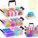 Bead Organizer Box 58 Pcs, 3-Tier Stackable Storage Box, and 3 Different Container Sizes Small Plastic Containers with Lids, Portability, Clear Organizers for Jewelry DIY Craft Storage