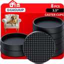 Non Slip Furniture Pads - 3.5" Anti Skid Caster Cups, 8PCS Round Furniture Coasters for Hardwood Floors,Anti Slide Furniture Cup Bed Couch Floor Protectors,Furniture Stoppers to Prevent Sliding(Black)