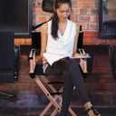 Lorvain Folable Makeup Artist Stool Chair, 20.48D x 8.66W x 37.6H in