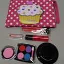 Beverly Hills Pretend Makeup Toy Set, My First Princess Cosmetic Beauty Set for Little Girls, Kids Pretend Play, Dress Up with Stylish Polka Dotted Make Up Bag