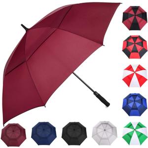 MRTLLOA Extra Large Golf Umbrella, 54/62/68/72 Inch Automatic Open, Oversize Double Canopy Vented Windproof Waterproof Sports Umbrellas for Rain