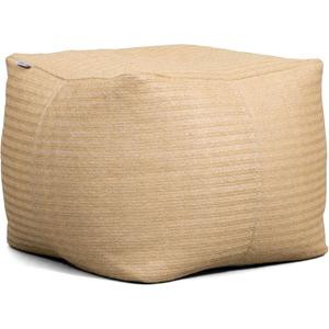 Big Joe Square Ottoman Weatherproof Bean Bag Footrest, Natural Basket Weave, Breathable Weather Resistant Fabric, 2 feet