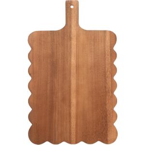 Novabright Scalloped Shaped Wood Cutting Board Wooden Serving Tray Farmhouse Kitchen Decoration for Holiday Party Accessories Table Home Shelf Dining Room Gifts(dark Brown, 1 Pcs)