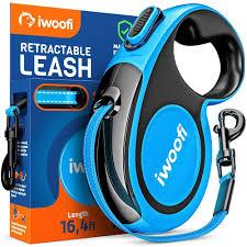 2026 New Retractable Dog Leash 16.4 ft – Heavy Duty for Dogs up to 110 lbs, Stainless Steel Spring, 360° Tangle-Free, One-Touch Lock Control, Soft Anti-Slip Handle – Strong, Durable Pet Leash (Blue)