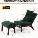 GEMBED Accent Chair with Ottoman Adjustable Backrest, Comfy Lounge Chair Single Sofa with Headrest Lumbar Pillow, Reading Chair with Footrest for Bedroom, Living Room, Green