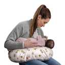Boppy Nursing Pillow - Firm, Ergonomic U-Shaped Bottle and Breastfeeding Pillow with High Lift for Comfort and Support, Spacious Surface - Tan Happy Houseplants