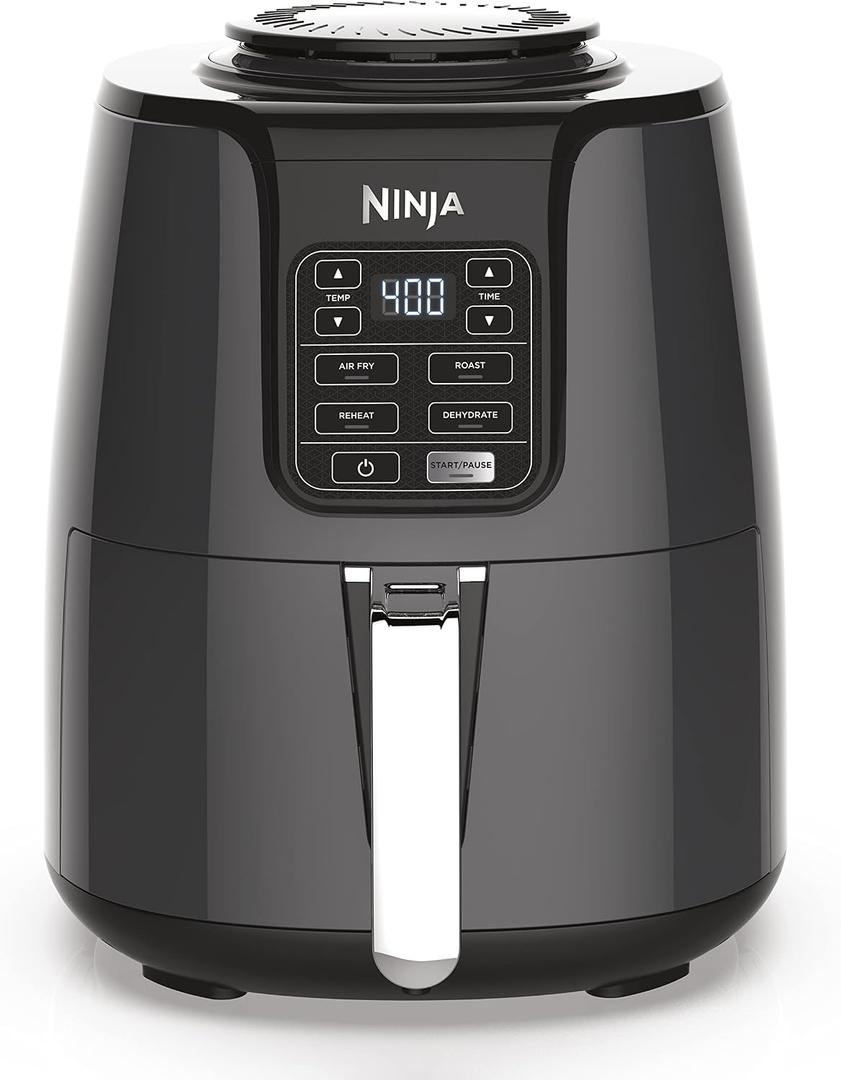 Ninja Air Fryer | 4 QT Capacity | 4-in-1 Roast, Crisp, Roast, Reheats, & Dehydrates | Dishwasher Safe Parts | 105F-400F | Includes 20 Easy & Healthy Recipes | 1550 watt | Grey | AF101