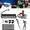 Motoparty LED Light Bar Kit for CRF110 KLX110 TTR110 YZ250F with USB Socket Charger, 60W Motocross LED Headlight Kit and Off Road Wiring Harness Plug-Play Headlight Assembly Fits Most 7/8 Handlebars