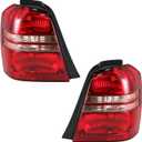 TRQ 2 Piece Driver & Passenger Side Tail Light Assembly Set Compatible with 2001-2003 Toyota Highlander TO2818119 TO2819119