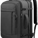 JARWAM Expandable Travel Backpack 50L-60L, Extra Large Carry on Backpack Hiking Camping Rucksack with Waterproof Wet Pocket, Anti-Theft 19 Inch Gaming Laptop Bag for Road Trip Outdoor Sports, Black