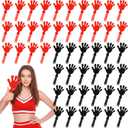 Junkin 48 Pcs Hand Clappers Bulk 7.5 x 3.5 Inch Plastic Noise Makers Party Favors Cheers Clapping Noise Makers Clacker for Soccer Match Football Sporting Event Birthday Game Supplies (Red,Black)