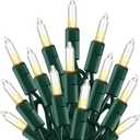 TW SHINE Warm White Christmas Lights Outdoor, 20FT 100 Count Incandescent Christmas Light Indoor, Waterproof Christmas Tree String Lights for Xmas Decorations