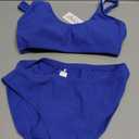 Beautikini Period Swimwear Two Piece Menstrual Leakproof Sporty Bikini Sets Bathing Suit Period Swimsuit for Teen Girls (Small, Royal Blue)