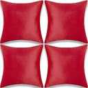 Yonous Throw Pillow Covers, Velvet Soft Decorative Cushion Case for Sofa Bedroom Car, Set of 4, 20x20 Inch, Christmas Red