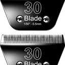 2PCS 30W Wide Blades for Dog Grooming Blades Compatible with Andis Dog Clippers,Stainless Steel Dog Clipper Blades Compatible with Oster A5,Wahl km10 for Animal Dog,Cat,Horse,Black