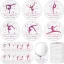 18 Pcs Gymnastics Gifts Mini Compact Mirror for Women 2.76 Inches Pocket Mirror Inspirational Gymnastics Party Favors for Sports Lovers Team Supplies(Pink and Purple)