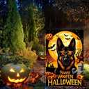 Halloween Garden Flag Double Sided 12x18 Flag Dog Flower Halloween Garden Flag German Shepherd With Sunglasses And Happy Woofen Halloween Flag Halloween Outdoor Decor Dog Lover Lawn Yard Banner