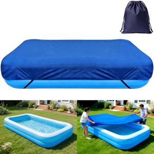 130 x 72 inch Inflatable Rectangular Pool Cover 10.83 x 6 ft Inflatable Rectangle Kid Pool Covers Garden Outdoor Above Ground Swimming Pool Shades Backyard Adult Pool Accessories