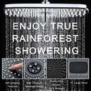 High Pressure Rain Shower Head: Upgrade Shower Heads with Handheld Spray Combo with Fixed Showerhead and 10 Sprays Handheld Shower Head, Detachable Shower head Built-in Magnetic Docking and Power Jets