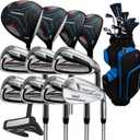 PGF Golf Men's/Lady's Concord Complete Golf Club Package Set [17-Pieces] [Flex: Regular/Ladies], Men Right Hand, graphite/Steel, #1 Driver, #3 Fairway Wood, #3 & #4 Hybrids, Irons #5–PW, SW, Putter