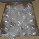 Wettarn 50 Pcs 3.15 Inch Christmas Plastic Fillable Ornaments, Transparent DIY Craft Rainbow Ball with Lid and Rope, Xmas Hanging Ornament for Party Wedding Home Decor (Clear)