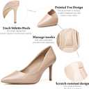 Heels for Women Comfortable Stiletto Closed Pointed Toe Dress Pumps Shoes for Wedding Work Office Business (Pink, 7)