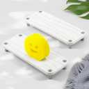 2PCS Water Absorbing Stone Tray, Diatomite Stone Sink Tray, Instant Dry Sink Organizer with Stainless Steel Feet, White