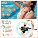 Gold Watches for Women, Luxury Casual Fashion Women's Wrist Watches with Smart Notifications, 24/7 Blood Pressure/Sleep/Heart Rate/Sport Monitor, IP68 Waterproof Women's Smart Watch with Free APP