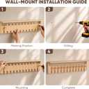 Coat Rack with 12 Hooks,Coat Hooks Wall Mount with Shelf,Decorative Wall Storage for Jackets,Hats,Scarves,Bags,Entryway,Bedroom,Living Room