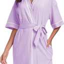 EA'S SECRET Robes for Women Summer Lightweight Bathrobe Bamboo Short Kimono Robe Soft Spa Bath robe Sleepwear for Ladies