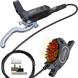 SD-230X MTB Hydraulic Disc Brake Set 2-Pistons/4-Pistons,Aluminum Front and Rear Two-Finger Brake levers,Brake Kit for Mountain Bike