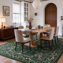 AMADA HOMEFURNISHING 5x7 Area Rug, Washable Living Room Rug with Non-Slip Backing, Low Pile and Durable Edge Binding, Vintage Soft Floral Rugs for Living Room, Bedroom, Dining Room