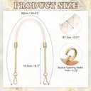 uxcell PU Leather Chain Purse Strap, 24.4 Inch Braided Purse Handle Replacement for Handbags Underarm Bag Tote (Cream, Light Gold Buckle)