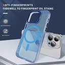 4 x for iPhone 15 Pro Case Compatible with Magsafe, Clear Transparent Camera Kickstand iPhone 15 Pro Case Shockproof Heavy Duty Protective Cover Case for iPhone 15 Pro, Blue02