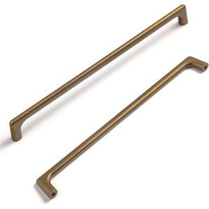 Goo-Ki Antique Brass Cabinet Pulls with 10''(256mm) Hole Centers, Retro Style Zinc Alloy Cabinet Handles for Dresser,Wardrobe,Cupboard- 6 Pack