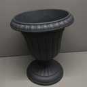 PL10GY Indoor/Outdoor Classic Traditional Plastic Urn Planter, 15" x 13", Gray