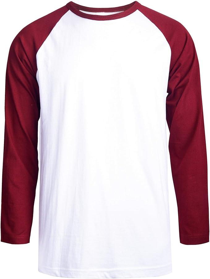 TOP PRO Men's Full Length Sleeve Raglan Cotton Baseball Tee Shirt Size 3XL