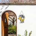 Menkxi Hello Spring Door Sign for Front Door Wooden Spring Doors Hanger Wreath Rustic Floral Yellow Duck Porch Decor with Bow Hanging Decorations for Indoor Outdoor Home Porch Wall Easter Decor