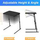Max TV Tray Table, Allpop Adjustable Large TV Tray for Eating, Folding Dinner Laptop Table on Couch & Bed with 6 Heights & 3 Tilt Angles, Black