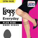 L'eggs Everyday Knee-Highs, Sheer Toe, 100% Nylon, One Size, Plus Size
