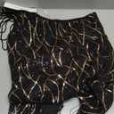 Cololura Women Sequin Elegant Sexy Tassels One Shoulder Mermaid Bodycon Cocktail Evening Midi Party Formal Dress, Size X-Large (Blackgold)