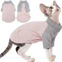 PUMYPOREITY Cozy Cat Sweater with Sleeves, Soft Coral Fleece Cat Clothes, Warm Winter Coat Thick Fleece for Hairless Cats, XL, Pink