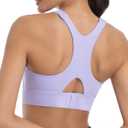 Sports Bras for Women High Support, Sewn in Cup Sports Bras Adjustable Straps Sexy Outdoors Workout Yoga Top (Large, Purple)